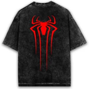 DIGI DRAPE Men Superhero, Washed Round Neck Pure Cotton Black T-Shirt